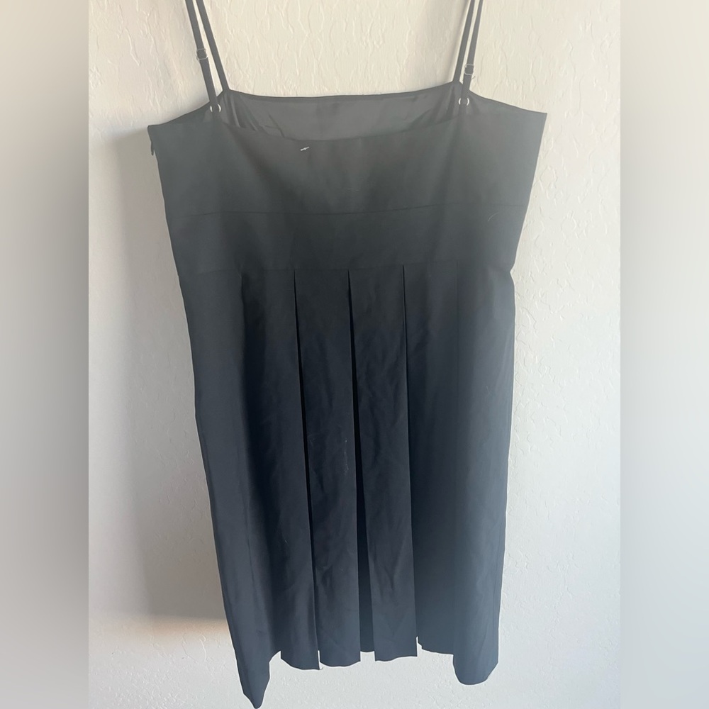 Theory Black Womens Sleeveless Pleated Midi Dress 12 Glam Baddie Minimalist - Picture 5 of 5